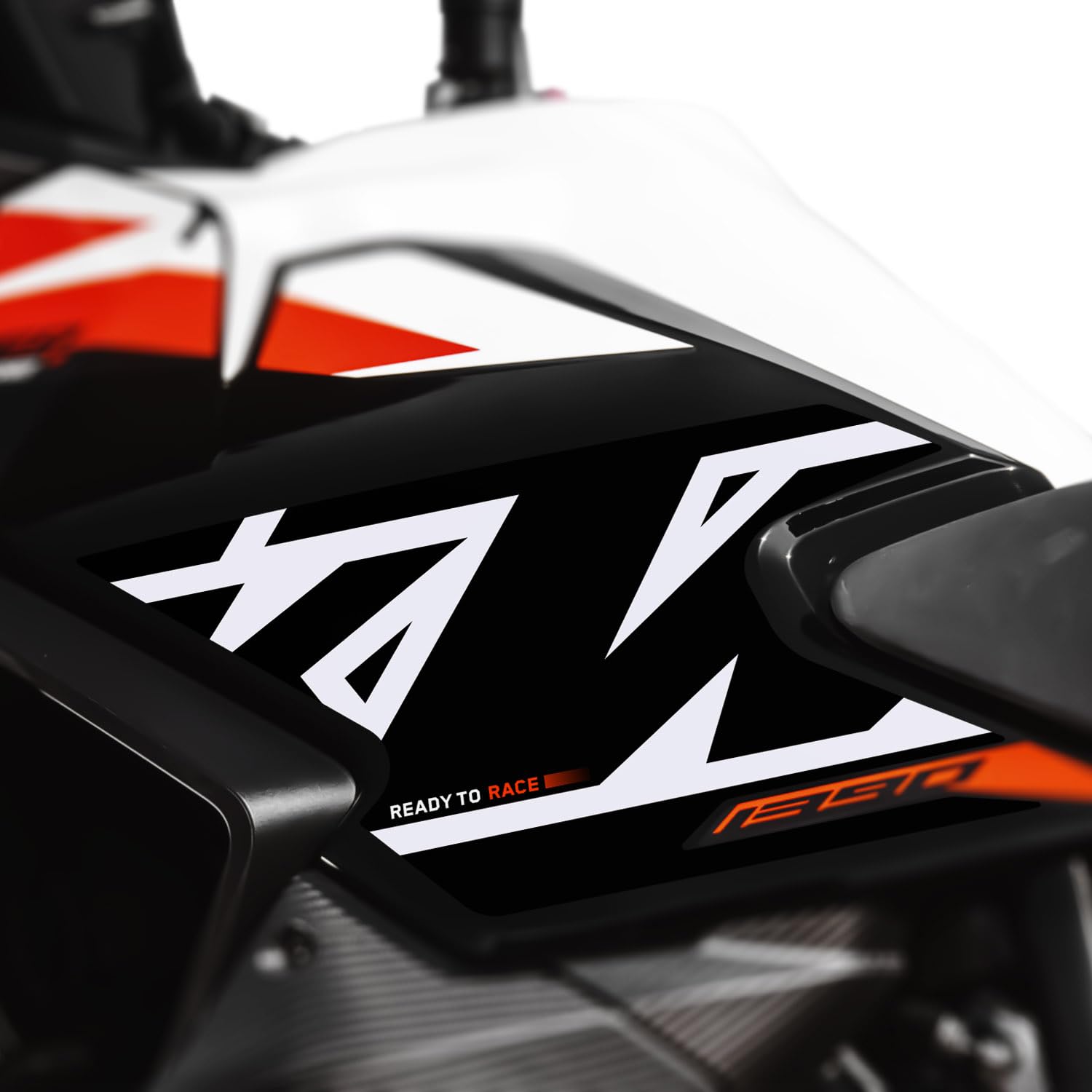 Az Graphishop Autocollants latéraux Réservoir Compatible avec KTM 1390 Super Adventure S 2025-2026 Protection contre les chocs et les rayures Accessoires Moto Made in Italy L-1390SAS-26 (White & Black
