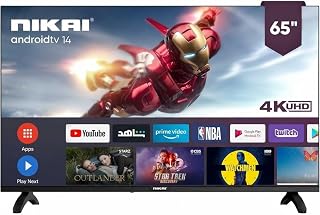 Nikai 65-Inch UHD Smart 4K LED TV with Android OS | Ultra Slim Frame, Smart Apps (Netflix, YouTube), HDMI, USB, Wi-Fi | High-Performance Quad Core Processor, 3840 x 2160 | UHD65SLED/UHD65SLED-FL