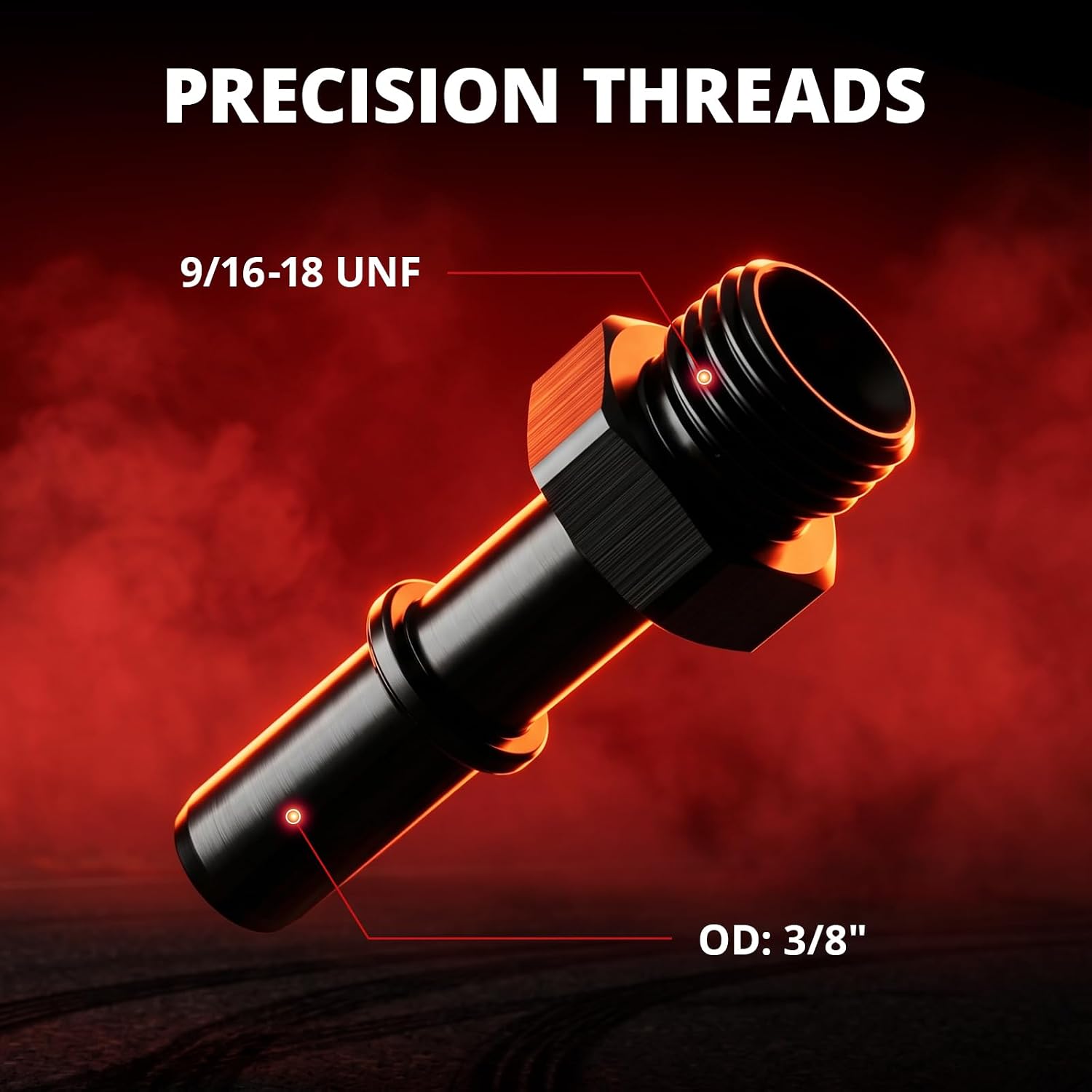 EVIL ENERGY AN6 ORB Male to 3/8" SAE Quick-Disconnect Male Push On EFI Fuel Rail Fitting Adapter Aluminum