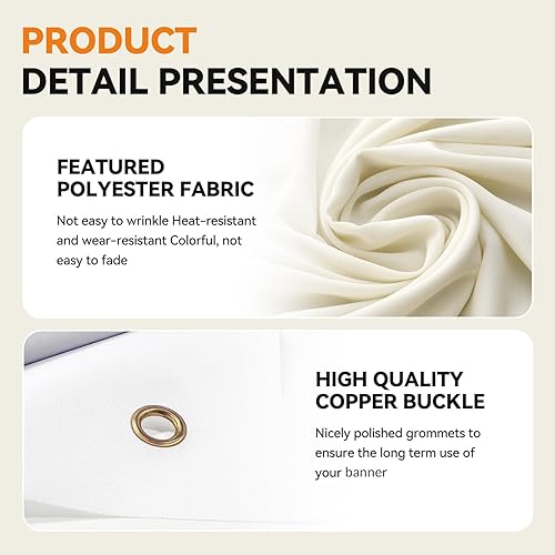 Miniatura 2 de Banner personalizado con logotipo fotográfico personalizado, 5 x 3.2 pies/6 x 4 pies/6.9 x 5 pies/7.9 x 6 pies, pancartas colgantes para interiores