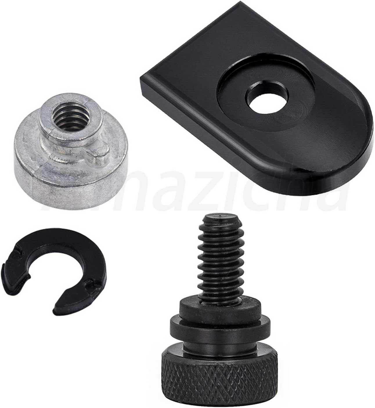 Amazicha Black Stainless Steel Seat Bolt Nut Tab Screw Mount Knob Cover Compatible for Harley Davidson Sportster Softail Touring Dyna 1996-2026