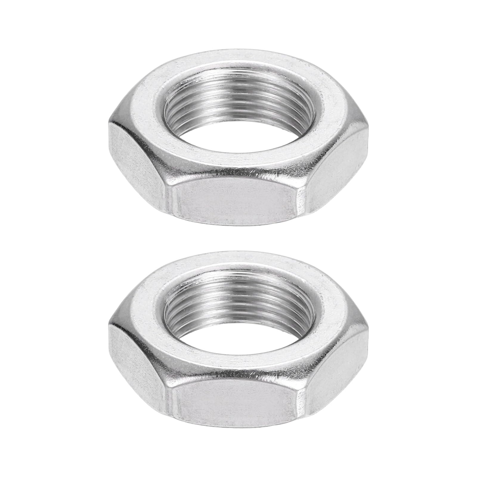 sourcing map M22x1.5mm Hex Nuts, 2Pcs 304 Stainless Steel Metric Fine Thread Hexagon Lock Nuts Fasteners for Machinery Automotive Industrial Use, 34mm / 1.34" Width 11mm / 0.43" Height