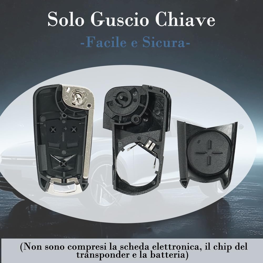 SUPALAND Guscio Chiave di Ricambio a 2 Tasti Per Telecomando Auto Con Lama Per Opel Astra Vectra Corsa Signum Zafira Meriva Tigra Antara Karl