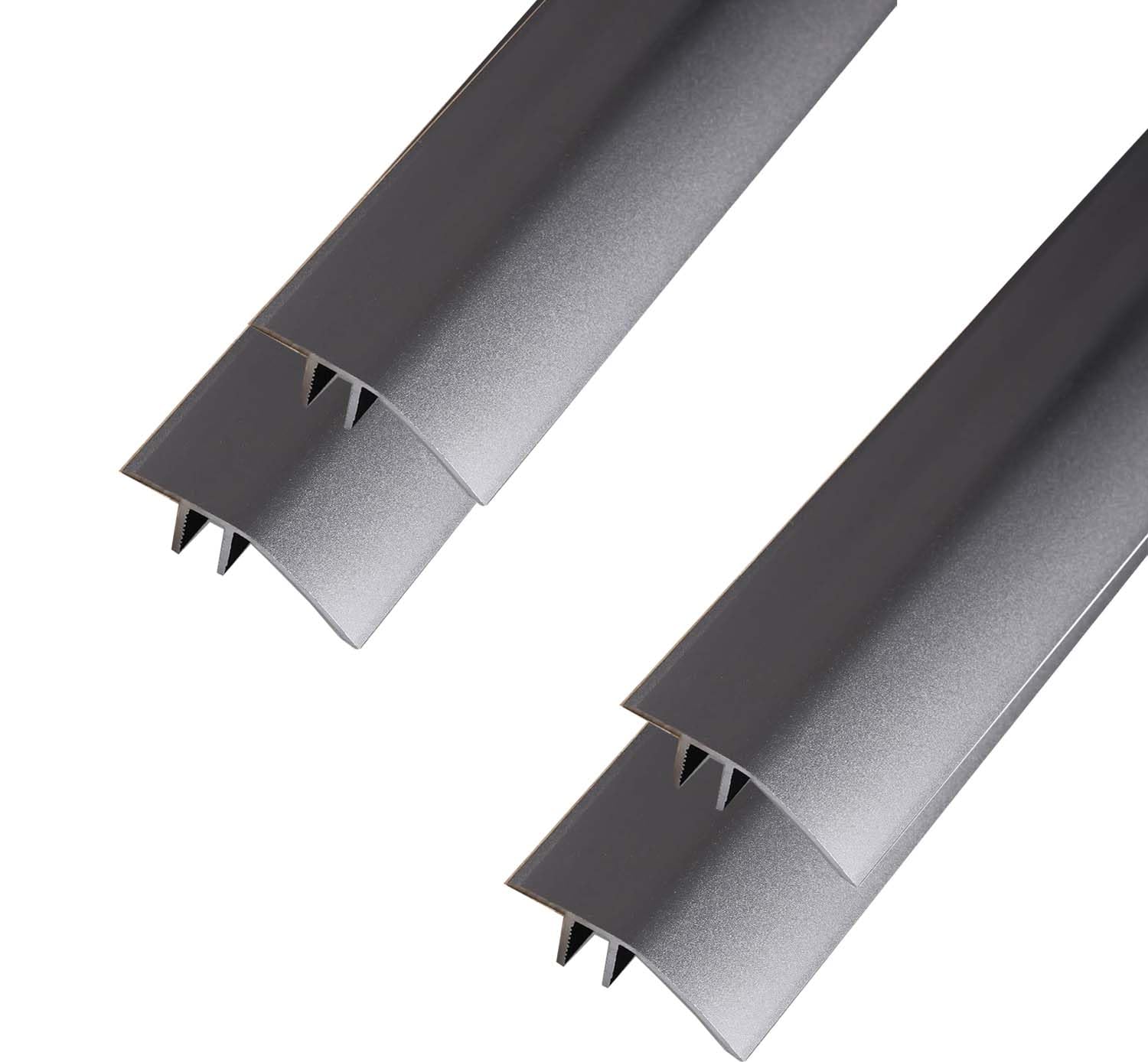 4PCS Aluminum Floor Transition Strip Door Bar,Floor Bar for Doorways Threshold Ramp Tile Laminate Planks,Suitable for Height Difference 6-12mm(Dark Grey,0.9m × 4.3cm)