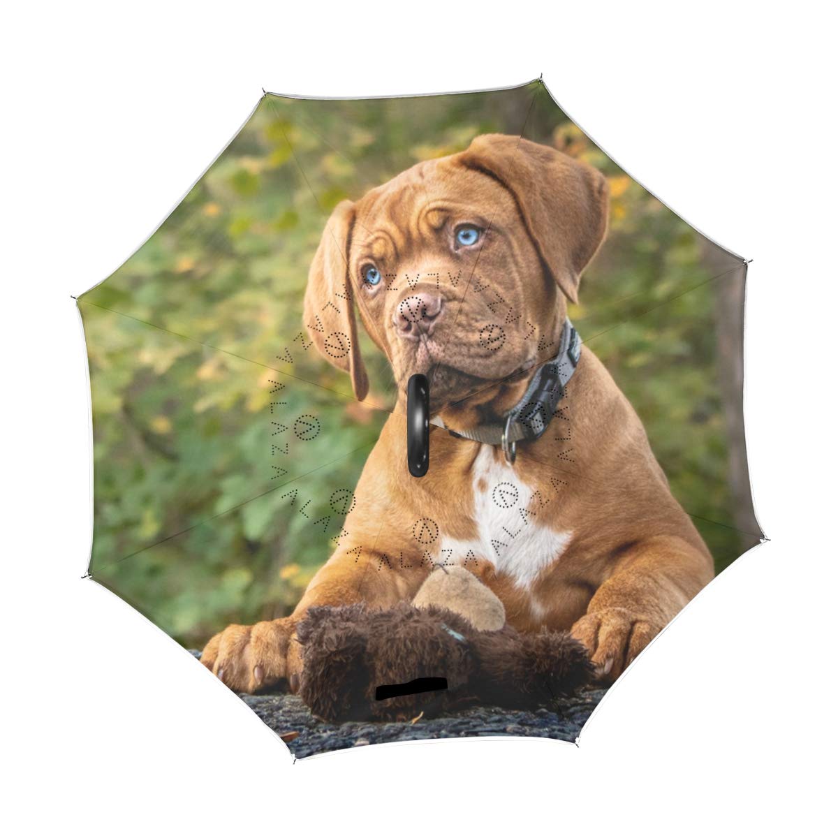 Paraguas con diseño de cachorro de animales divertidos invertidos al revés, a prueba de rayos UV, doble capa para mujeres, Multi9, talla única