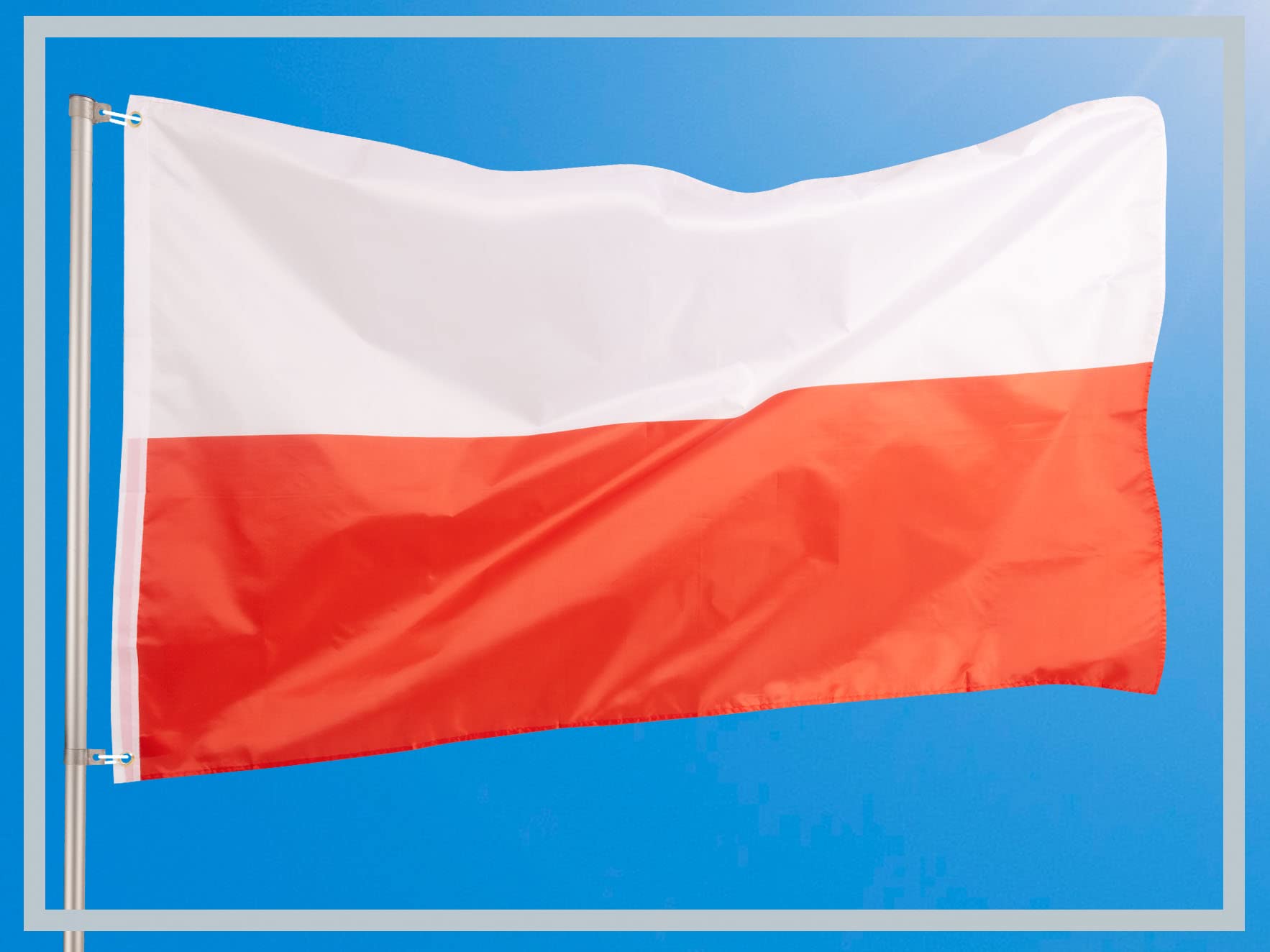 aricona Polska Flaga - Polska flaga 90x150 cm z mosiężnymi oczkami - odporna na warunki atmosferyczne flaga narodowa na maszt - 100% poliester