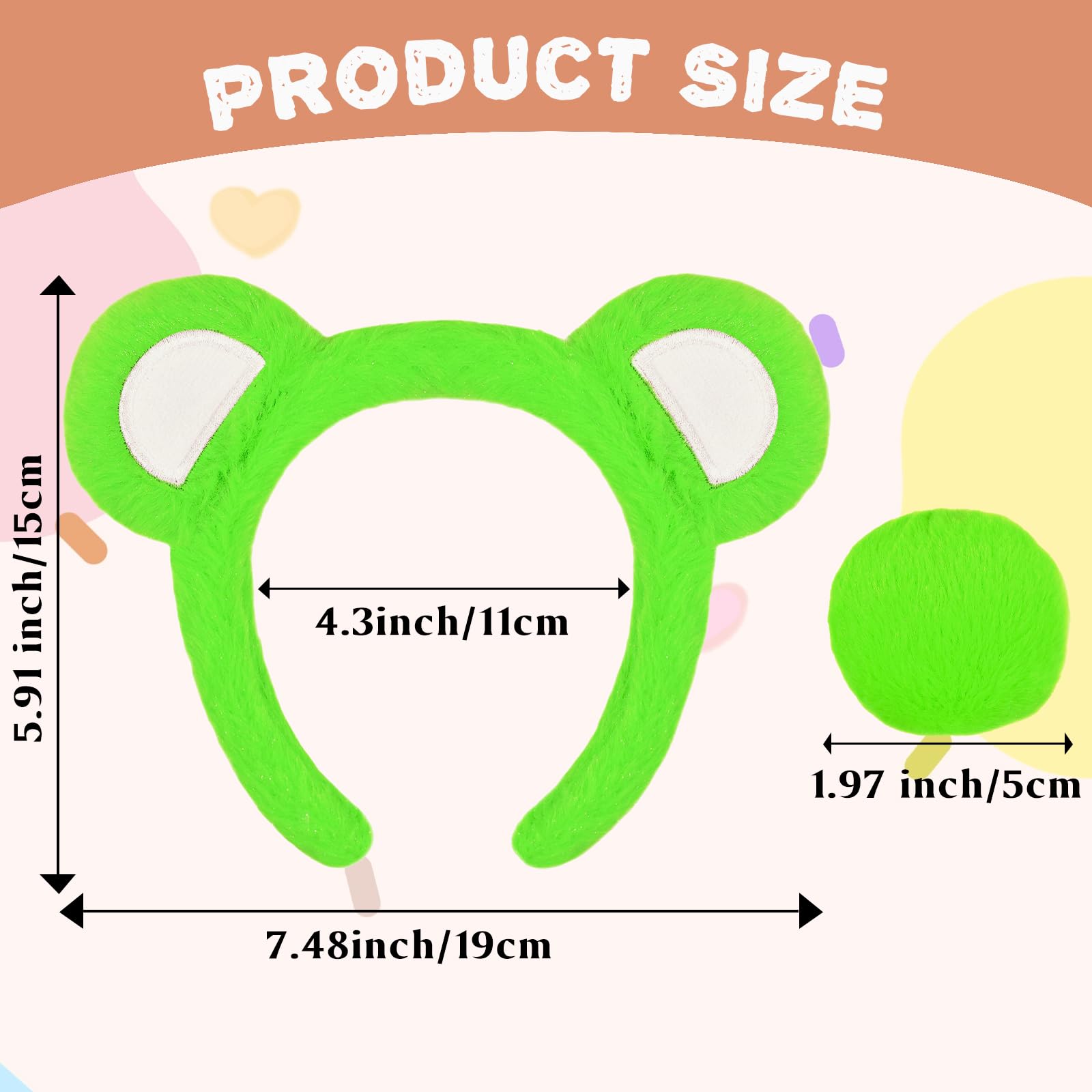 Btanadi Bear Ears Headband and Tail Set, Cute Bear Costume Accessories for Adults World Book Day Fancy Dress - Image 2