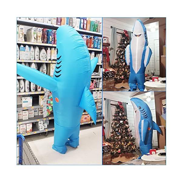 Adults inflatable halloween costumes blow up shark costume for halloween, birthday gift cos play party - image 7