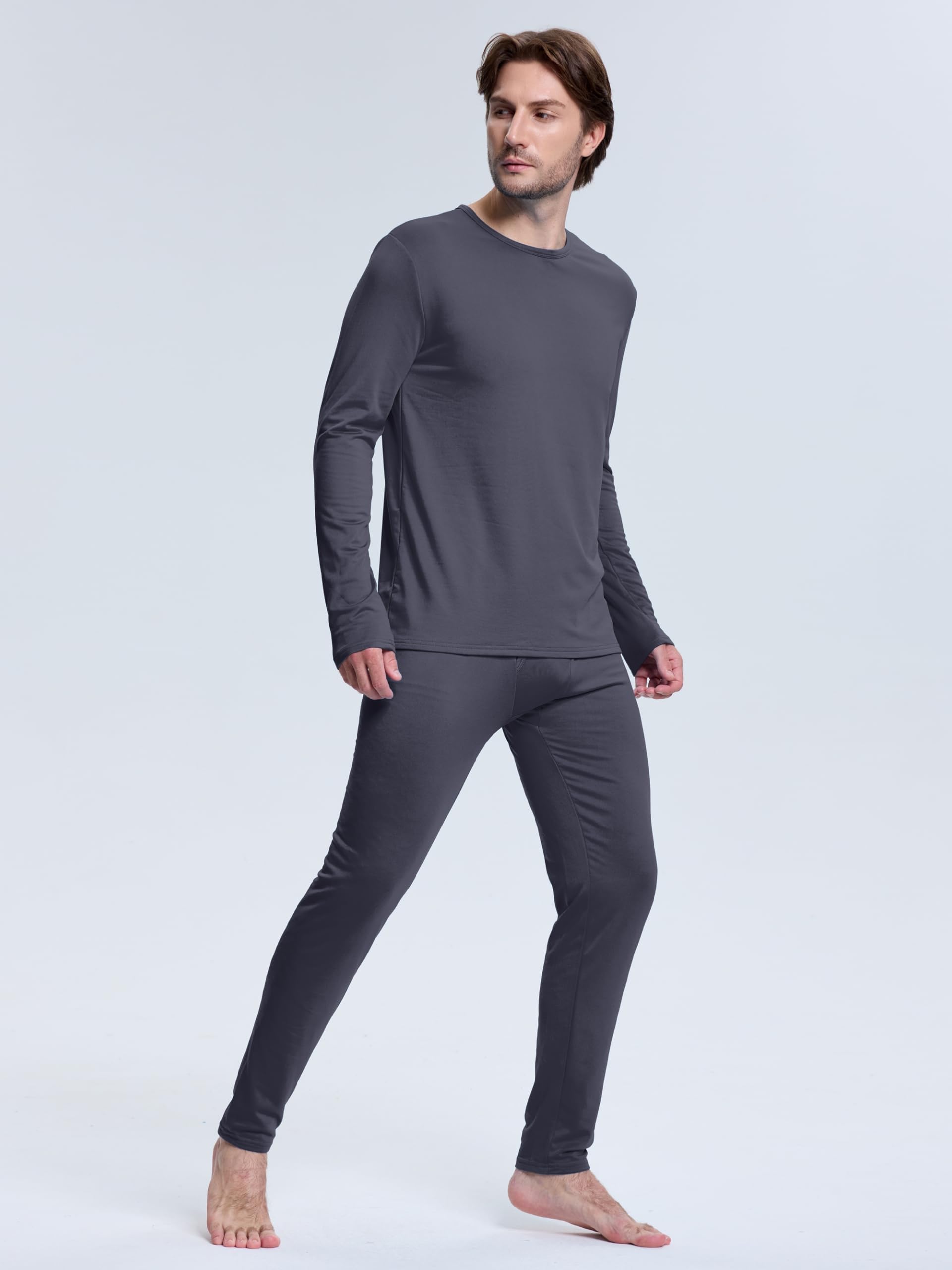 VZV Juego de 3 ropa interior térmica para hombre, forro polar, pantalones largos para hombre, conjunto de capa base para clima frío
