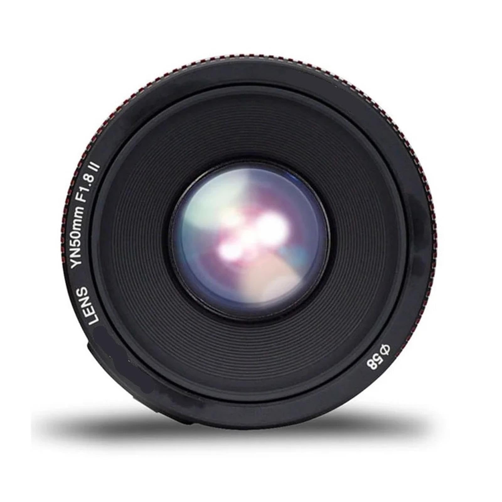 Lente YN50mm F1.8 II Compatible con Montura Canon DSLR EF