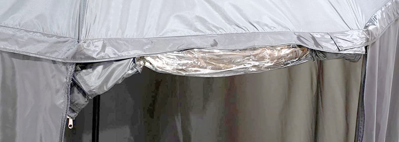 PHOENIX 91109 Paraguas de pesca Ø250 cm tienda de pesca con paragüero y piquetas, protege de la lluvia, el viento, el frío y los rayos UV, para 3 hombres y equipo + estuche GRATIS