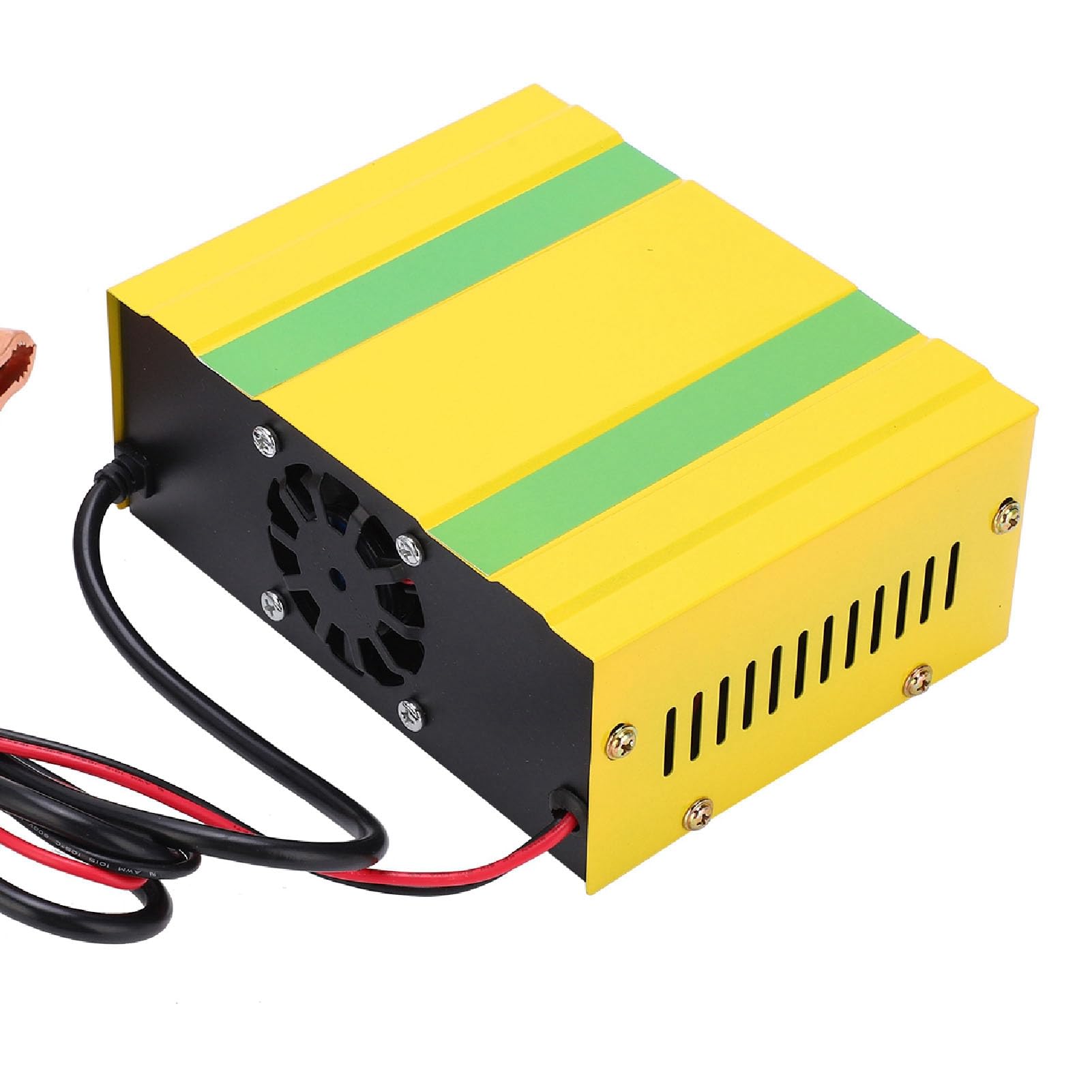 Caricabatterie, Caricabatteria per Auto e Moto da 180 W 12 V 24 V, Guscio in Acciaio Inossidabile Ignifugo Antisismico, con Ventola di Raffreddamento a Temperatura Controllata a (Spina