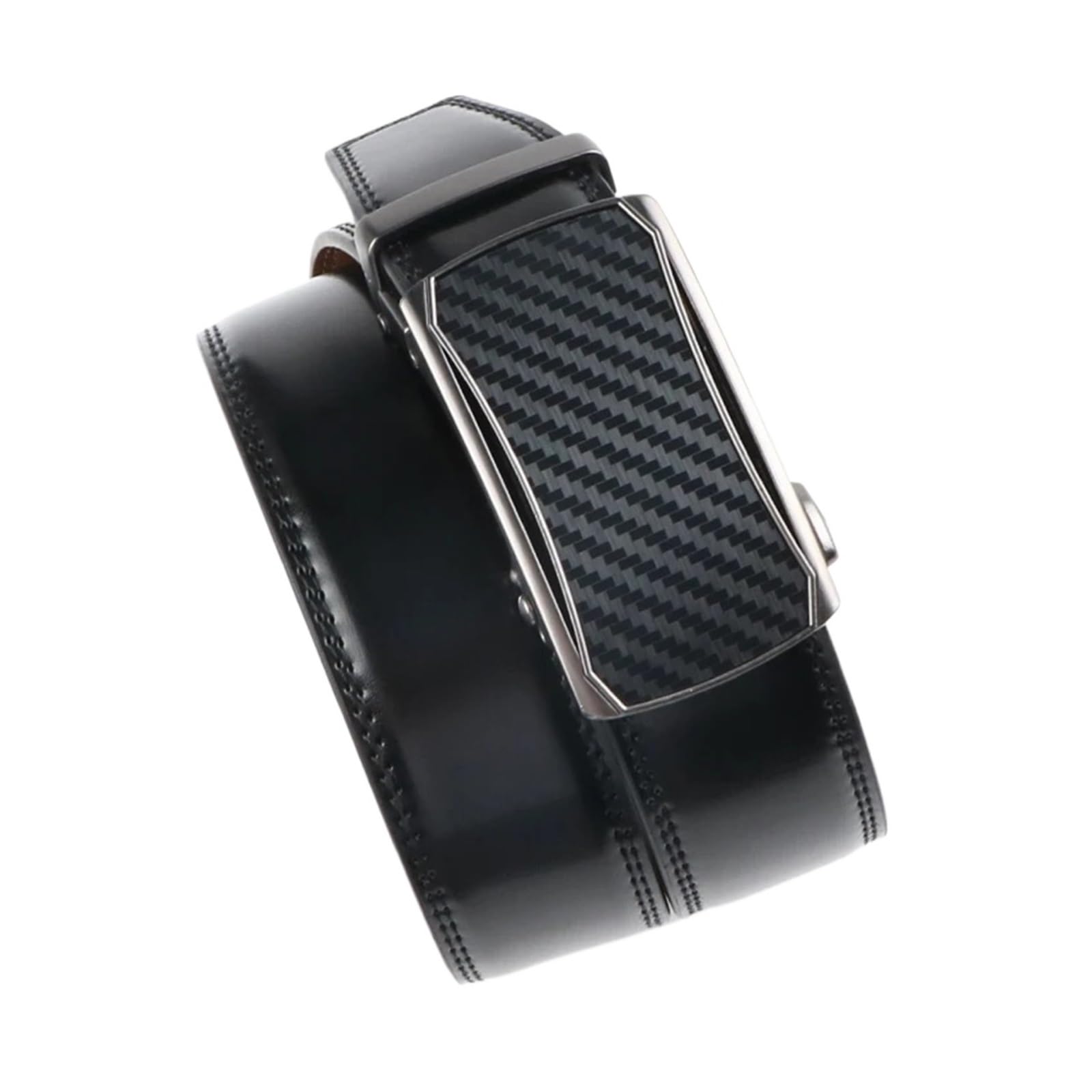 Cinturones Hombre Cinturón de trinquete cuero genuino for hombre, hebilla automática ajustable, estilo informal negocios