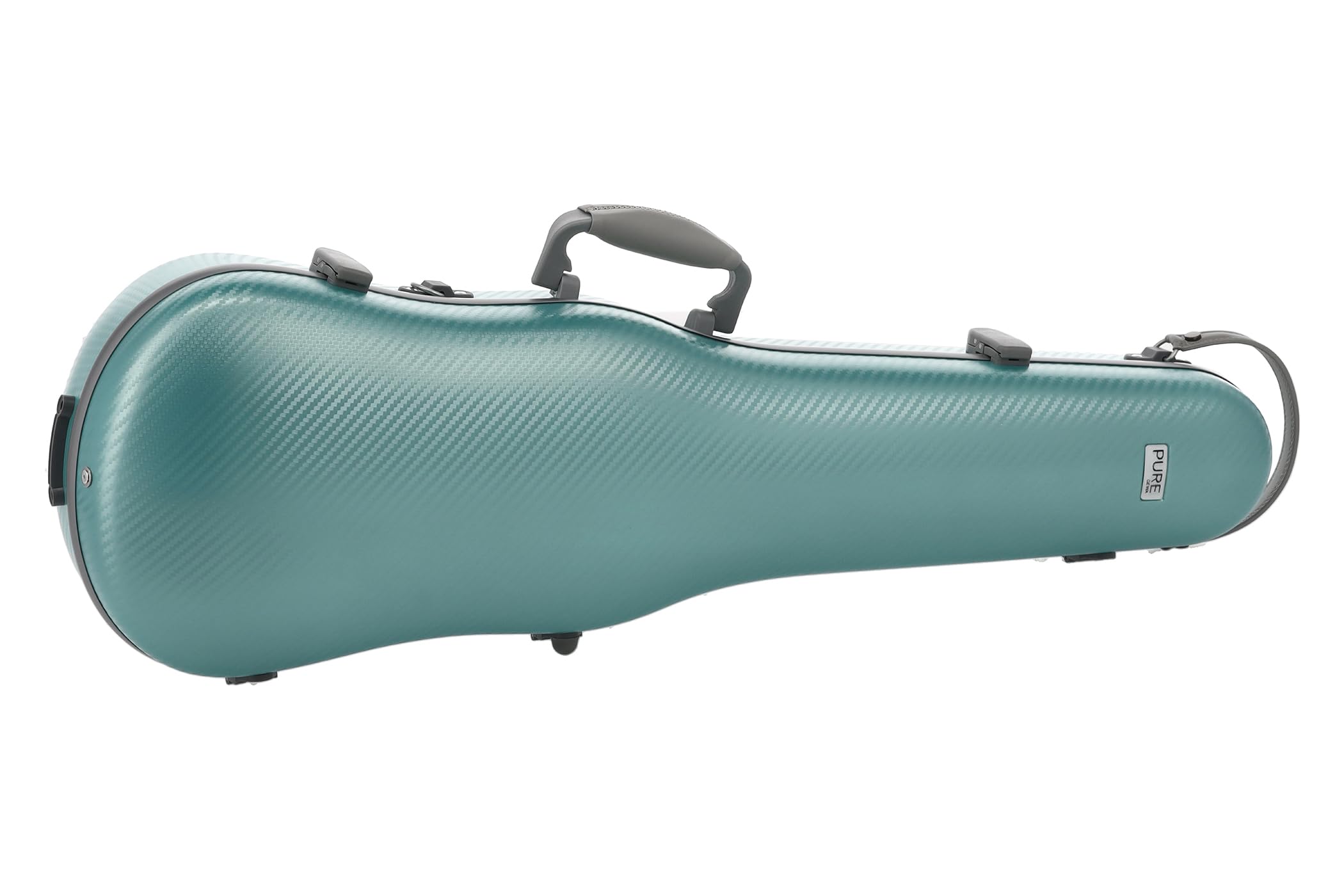 GEWA Fun Series Violin Case Polycarbonate 4/4 Green/Grey Interior Black 2 Removable Backpack Straps Accessory Pocket Padded Floating Storage Additional Side Handle stylish green/grey