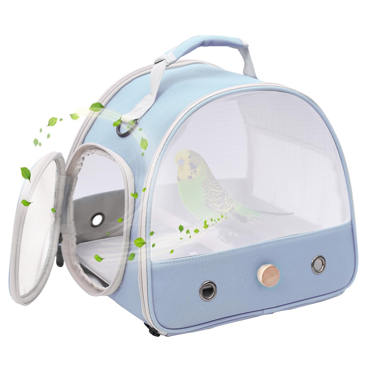 Bird Carrier, Portable Small Bird Parrot Parakeet Carrier with Standing Perch and Soft Mat, Side Access Window Collapsible