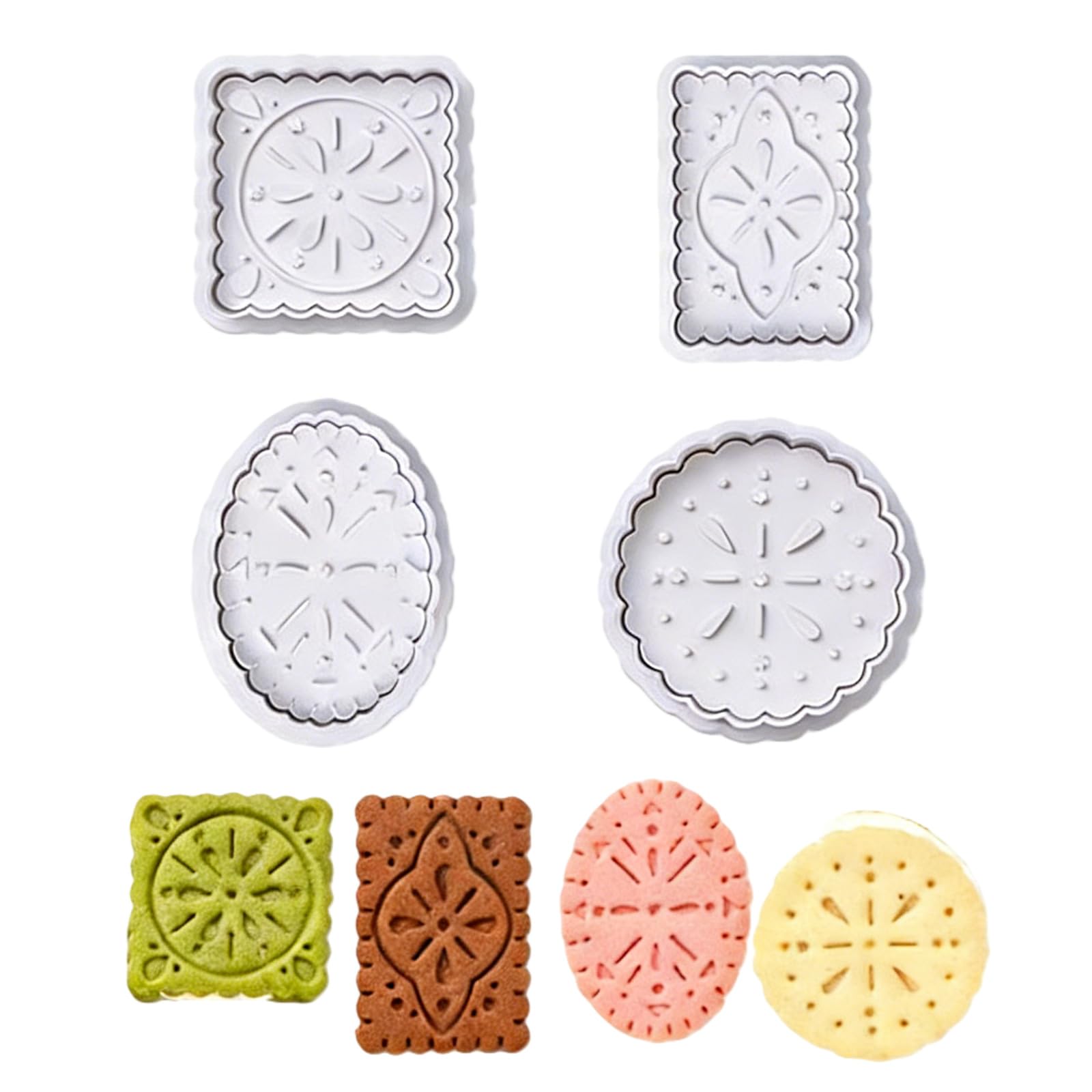 Osniyaw Multicolor Cookie Mould Set For Waffles In Multiple Shapes, Press Styles, Home Baking Equipment For Homemade Biscuits And Desserts, Cookie Moulds In Multiple Shapes