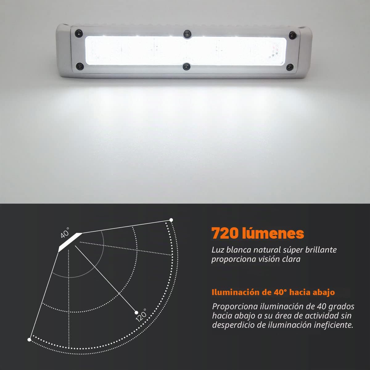 Dream Lighting Luz Toldo Exterior LED Estanca para Caravana Camper Autocaravana IP65 Luz de Porche 12volt 720LM Blanco Frío