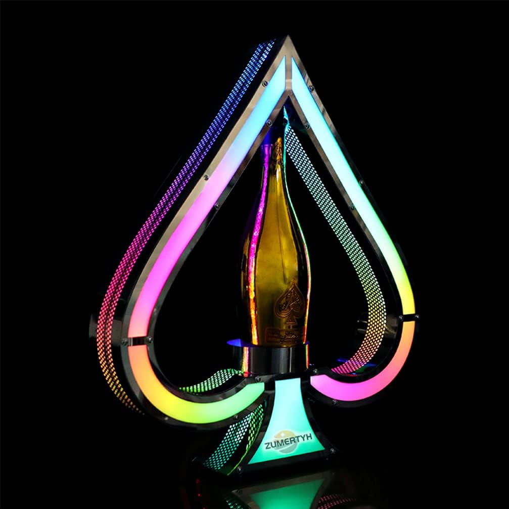 Glow Bar Wine Bottle Display 7-Color Ace of Spades Champagne Drinks Beer VIP Bottle Presenter with Remote Control for Commercial Home Bar