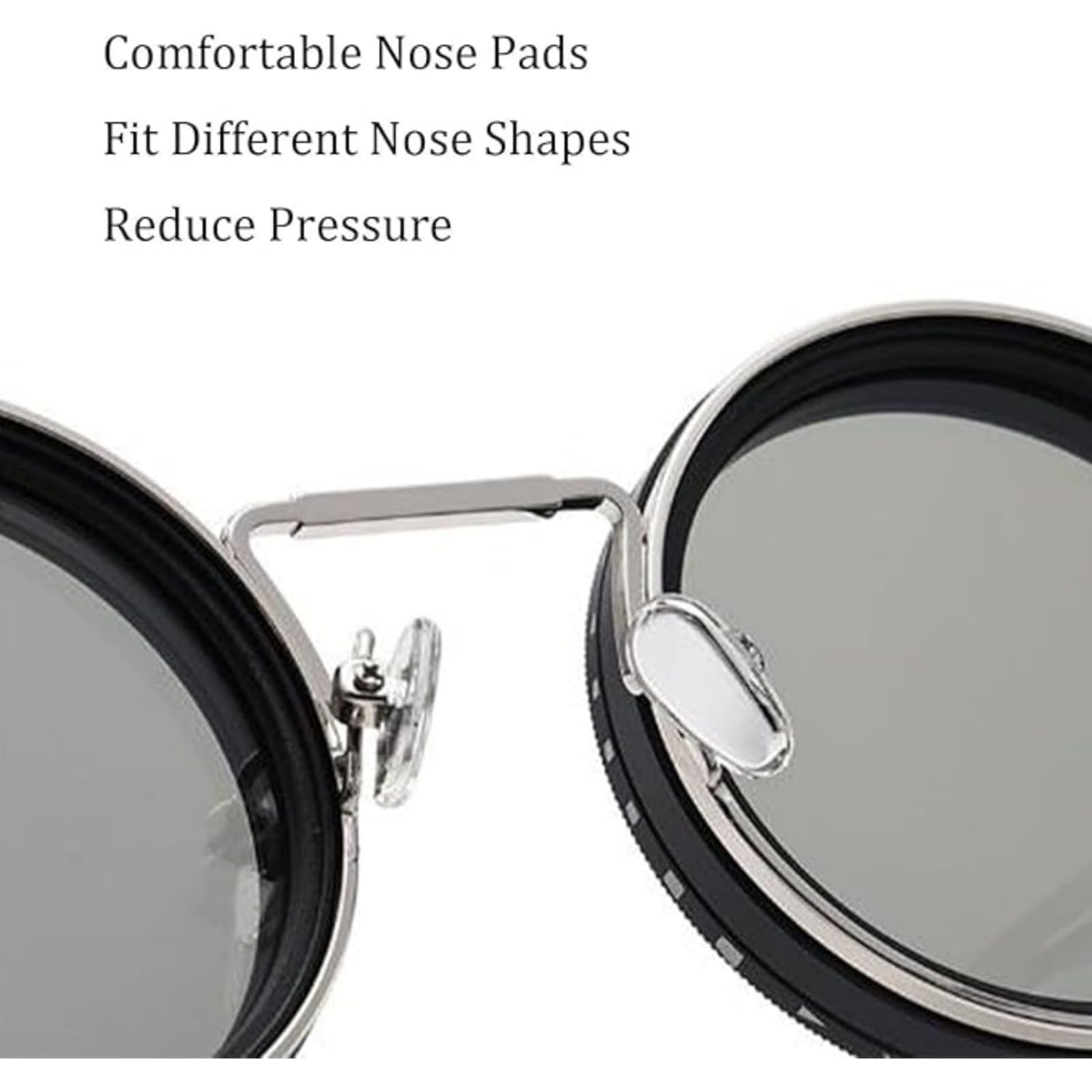 Generico Adjustable Tint Rounded Polarized Lenses Retro Sunglasses, 1-9 Gear Manual Tint Control with ND Filter for Men Women
