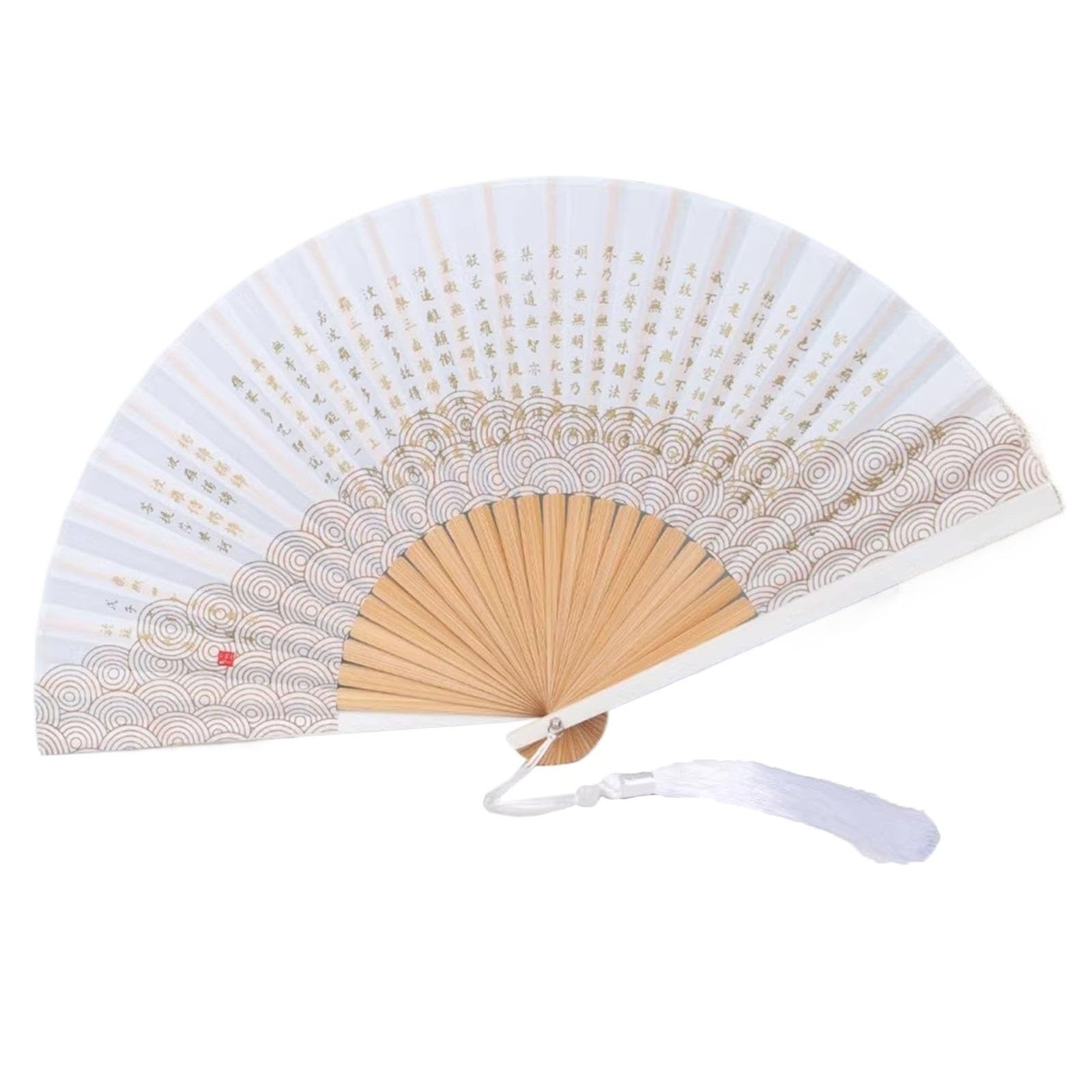 SXTYYH Folding Hand Fan, Portable Chinese Art Printing Bamboo Silk, Party Wedding Gift Home Decor, Folding Fans, Handheld Fan for Women Foldable(M)