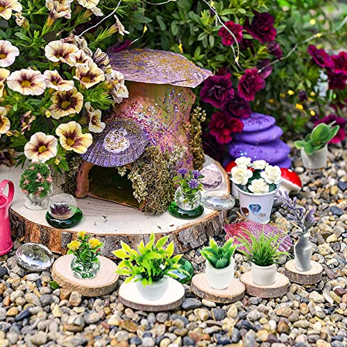 Cayway Miniatuur Fee Tuin Accessoires 20 Stuks Miniatuur Bonsai Plant Mini Potplant Bloem Model Poppenhuis Pot Plant Miniatuur Kunstplant voor Poppenhuis Tuindecoraties - Afbeelding 6