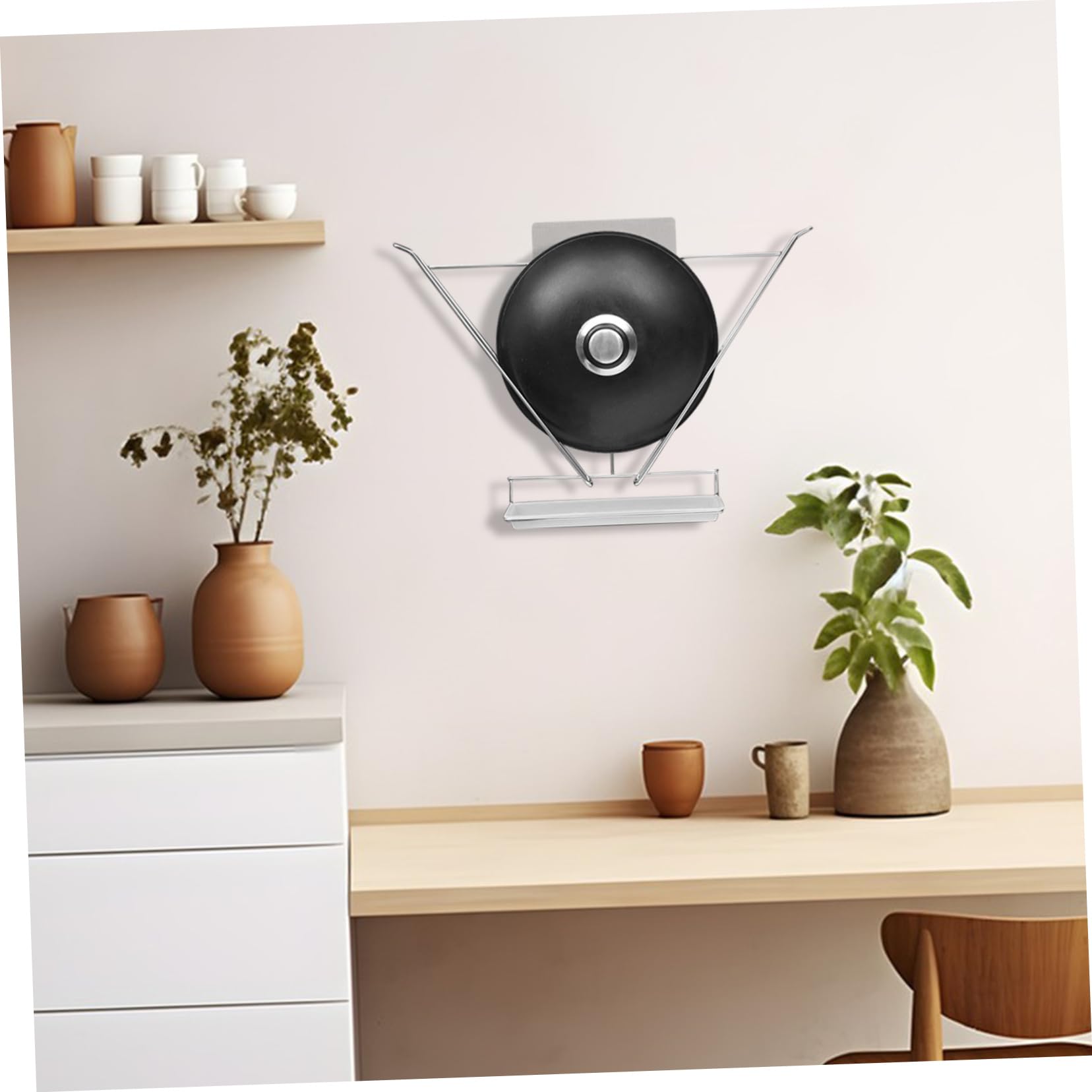 IMIKEYA Porta Coperchi da Parete in Acciaio Inox 304 Argento per Cucina