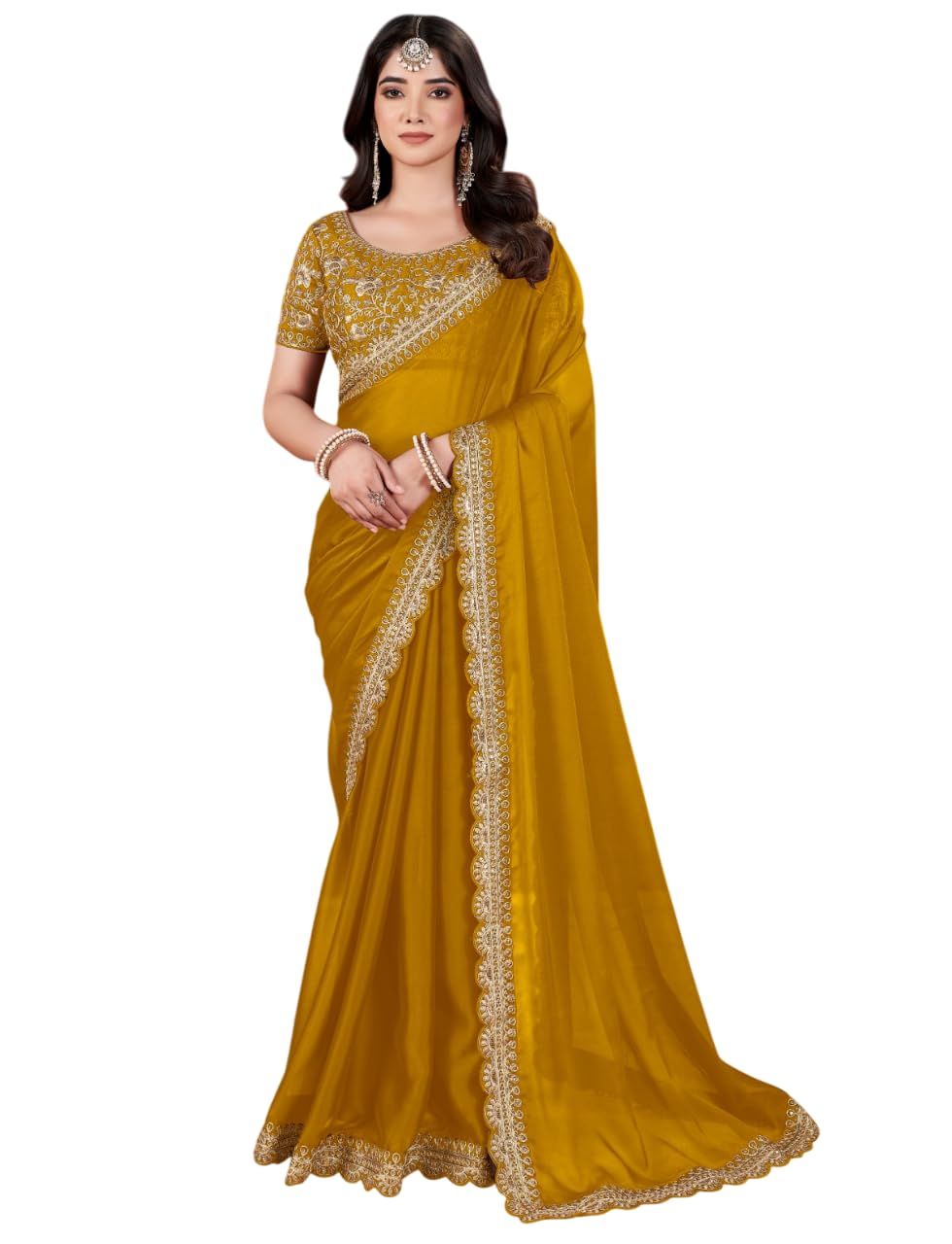 Women's Elegant Designer Sarees Premium Rangoli Fabric with Embellished Border, Lightweight and Stylish Ethnic Wear - Perfect for Parties, Weddings, and Festive Occasions-image-13
