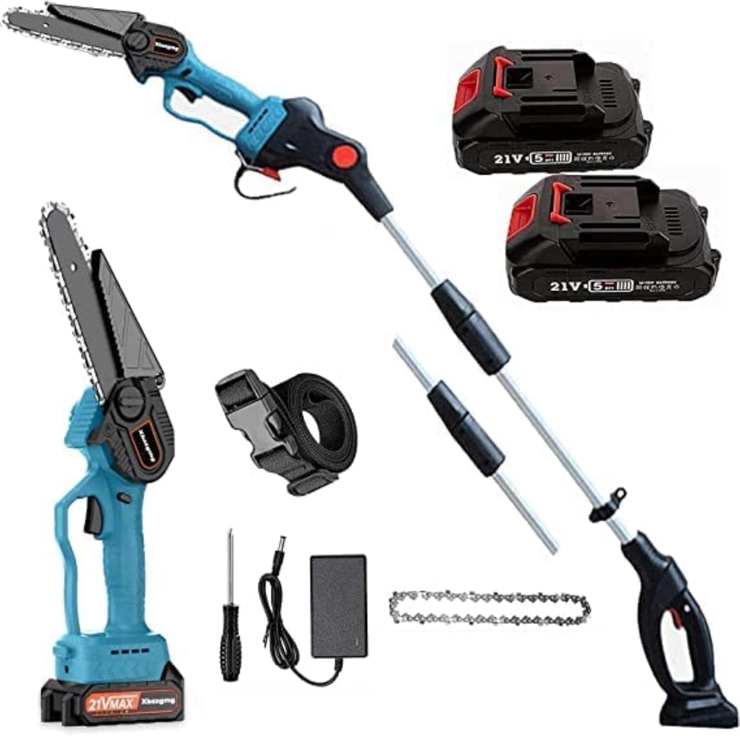 8 Inch Mini Chainsaw Cordless, with Extendable Extension Pole Brushless Chainsaw