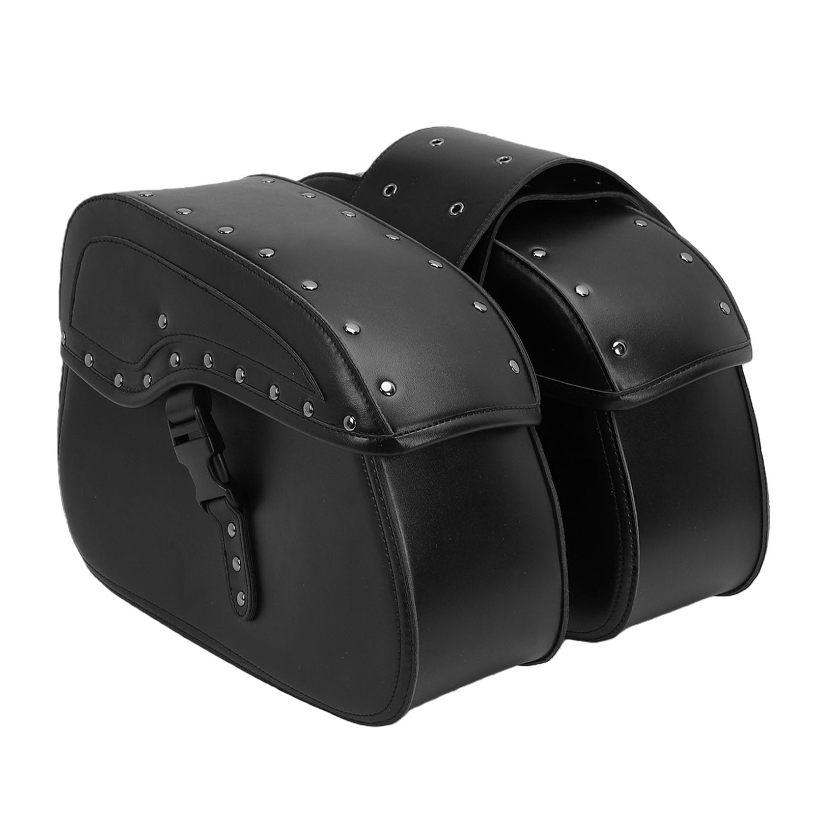 Bolsas de Almacenamiento Laterales para Motocicleta de Gran Capacidad de 30 litros, Juego de Alforjas de Equipaje de Cuero Suave de PU para Múltiples Tipos de Motocicletas de