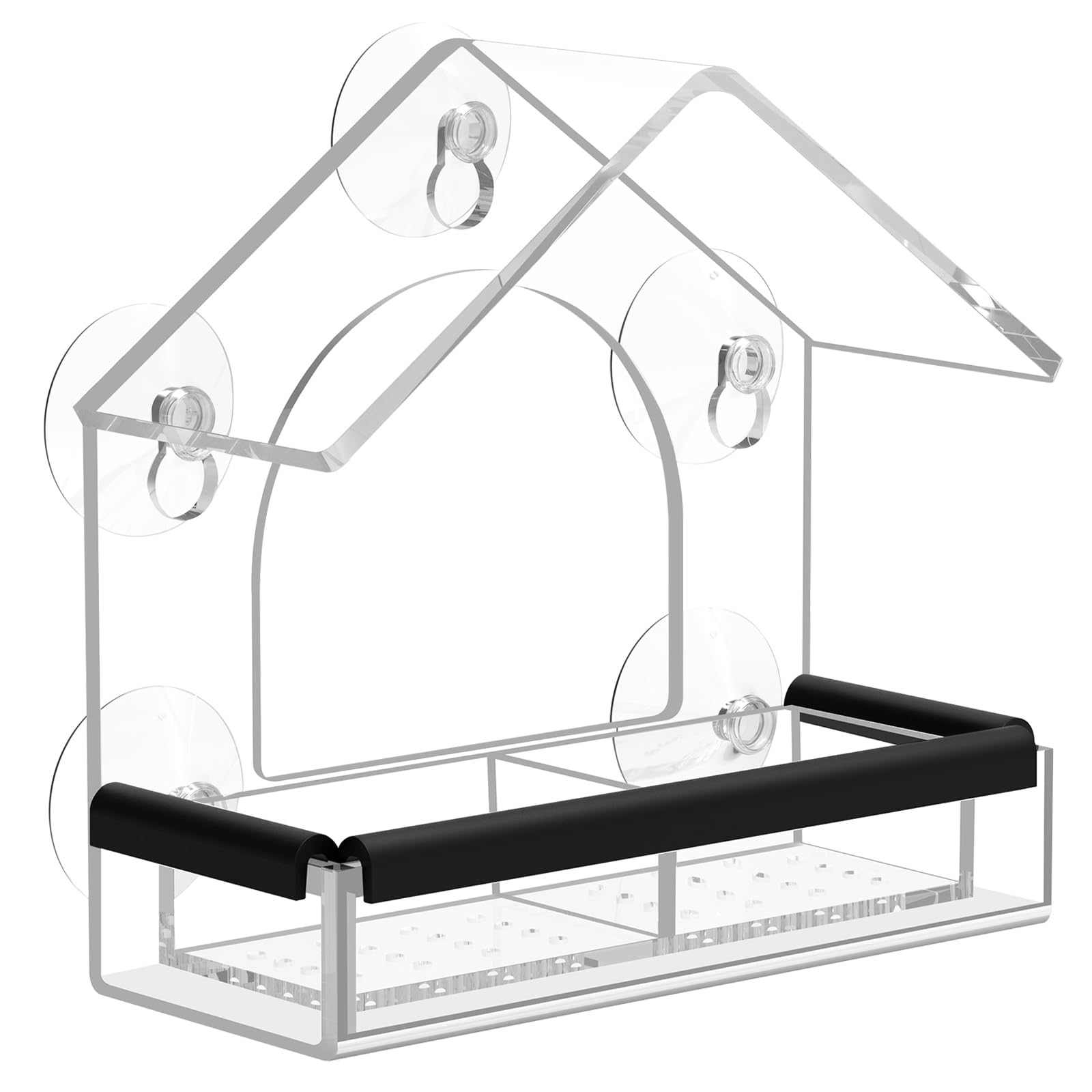 LIANGPIN Clear Window Bird Feeder with 5 Strong Suction Cups