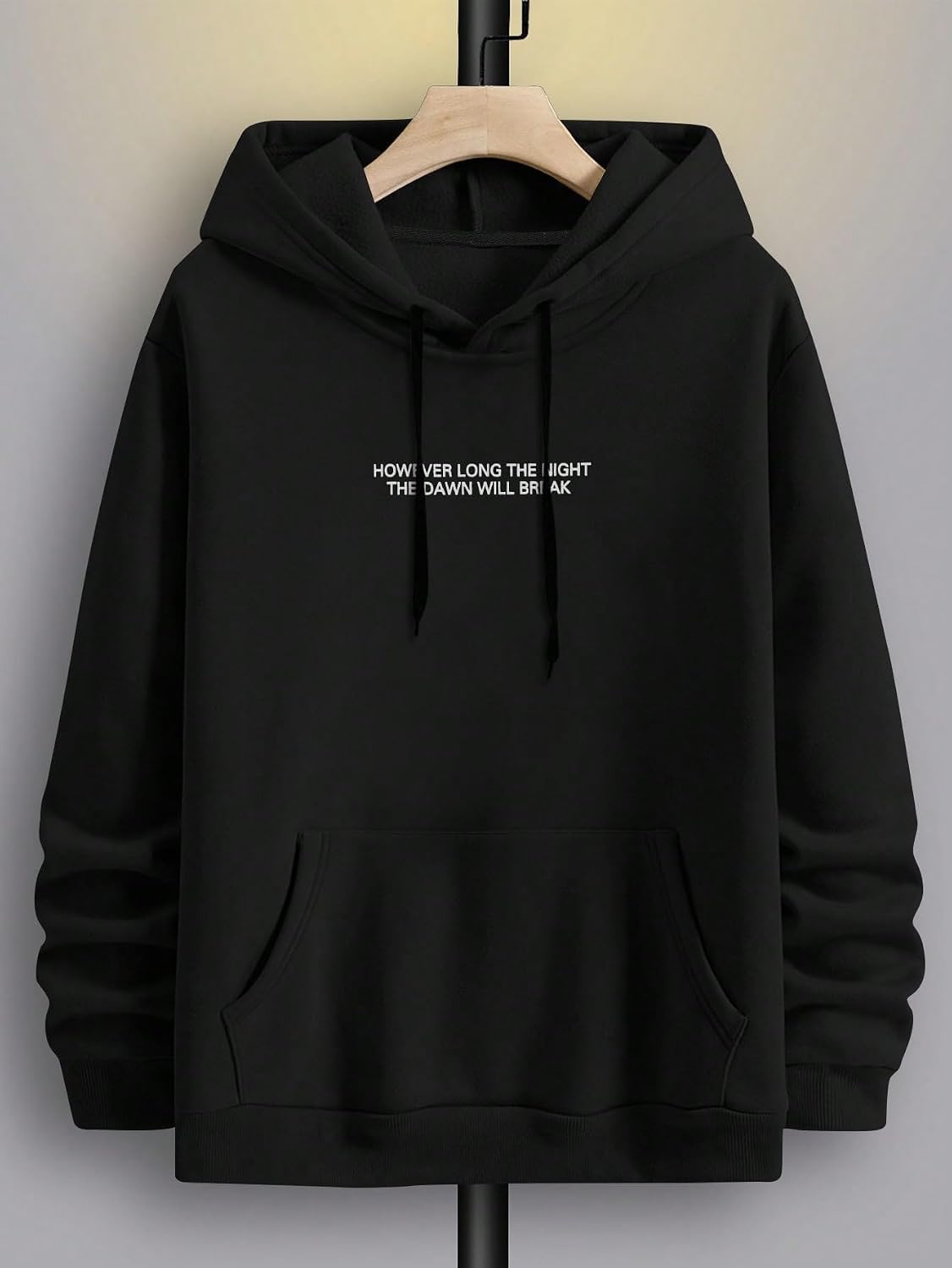 Floerns Men's Graphic Print Long Sleeve Drawstring Hoodie Pullover Sweatshirt image 2