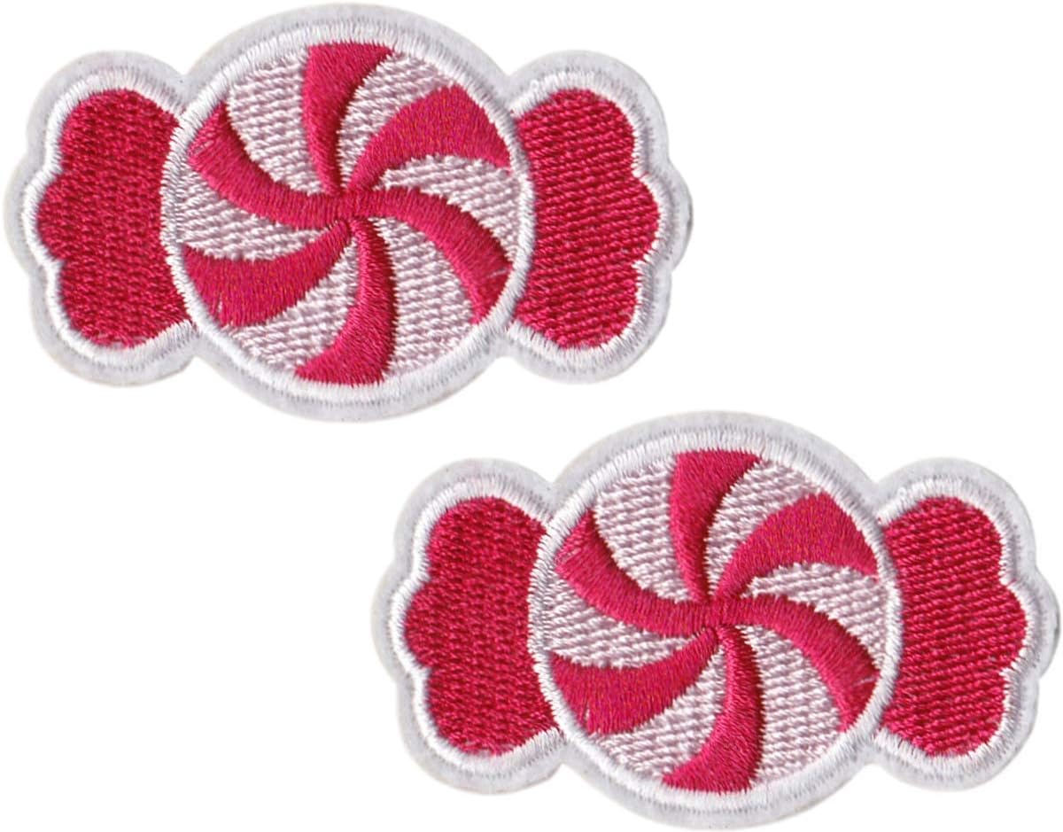 Peppermint Candies in Wrappers - 2 for 1 Gift Set - Embroidered Iron on Patches
