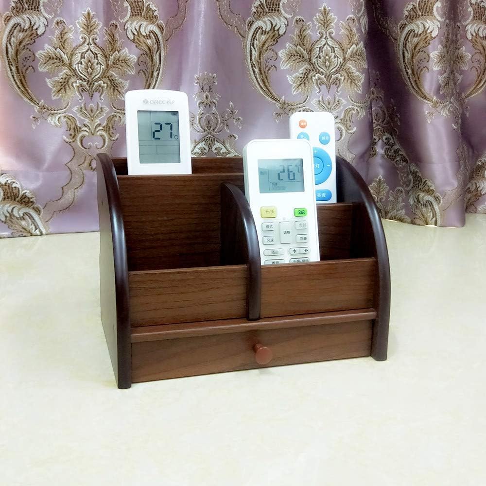 Desk organizer wood remote control holder with long drawer Office stationery storage and sorting organizer household small sundries storage box HeBen1025