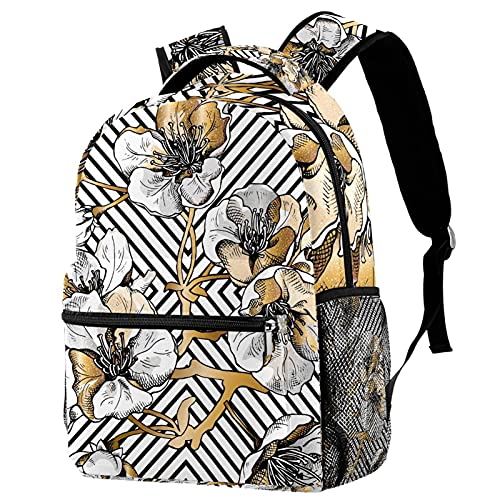 Sac à dos voyage filles et garçons à motif floral scandinave