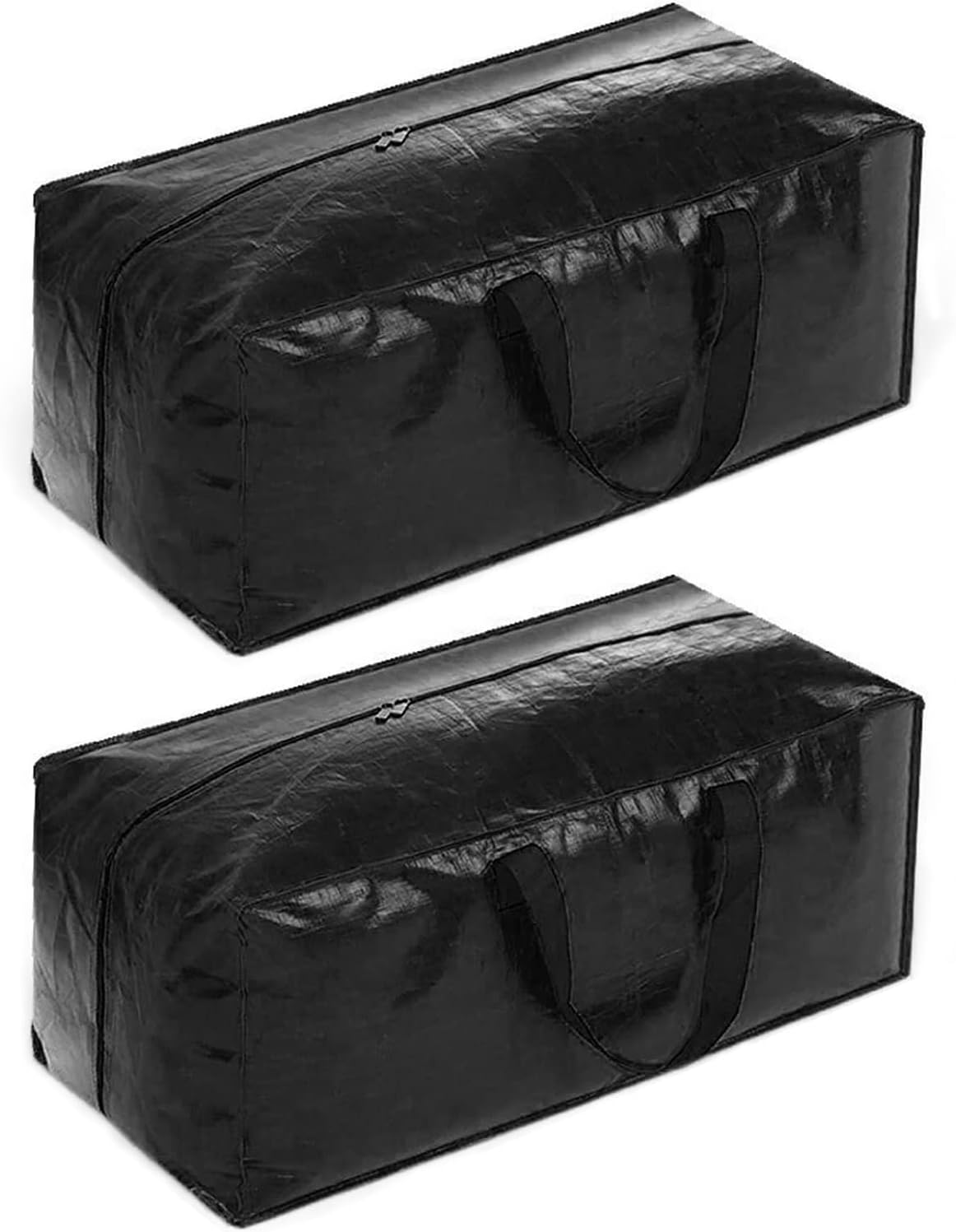 Surblue Moving Bags Heavy Duty Dorm Storage Moving Totes Extra Large Clothing Storage Packing Bags with Backpack Straps Strong Handles Zippers Replace Moving Storage Boxes for Moving Dorm Room Essentials, Pillows, Bedding, Blankets, Black， Set of 2
