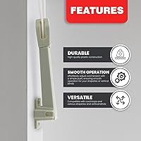 Vista 3 de Amazing Drapery Hardware Tensor de cable con resorte para bucles de cable, marfil, montaje en pared o piso, 1 paquete