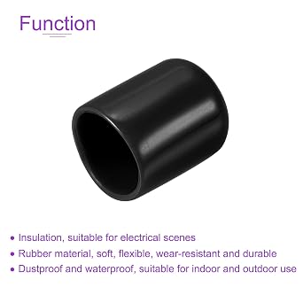 DMiotech 20 Pack 1/2 ID Black Screw Thread Protectors Rubber End Caps Bolt Covers for Screw Bolt Furniture Pipe