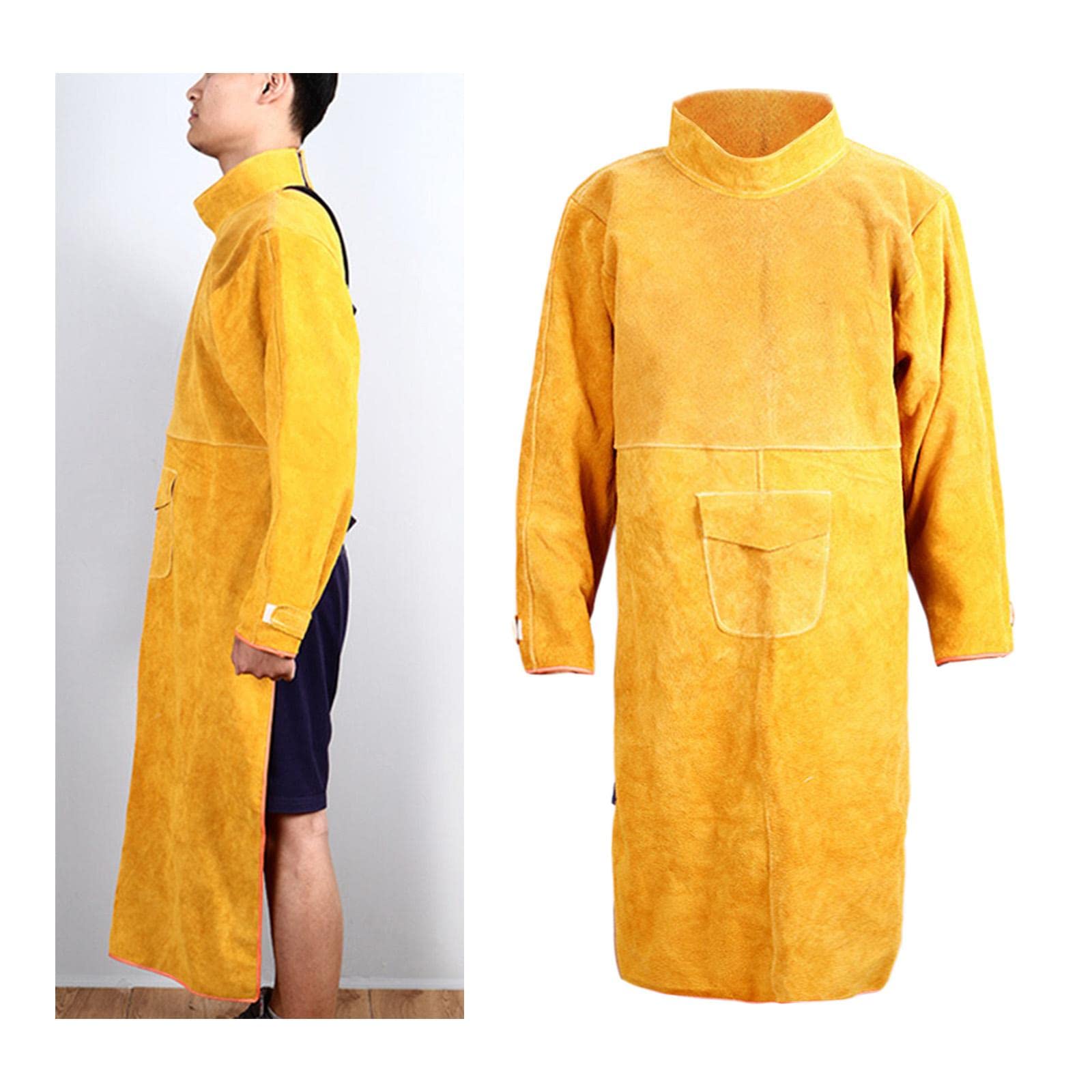 Chaqueta de Soldar de Cuero Ty, Delantal Protector, Ropa de Soldador, Traje de Soldador, Delantal de, Equipo para Barbacoa de Jardín O, 120cm