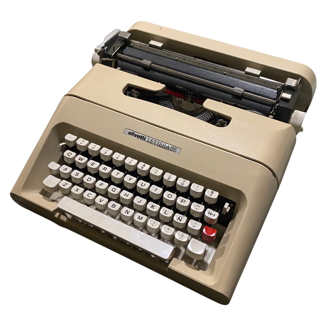 Máquina de Escribir Vintage Olivetti Lettera 35 - Teclado en Castellano Revisada y Funcional Ideal para Coleccionismo - Totalmente Funcional