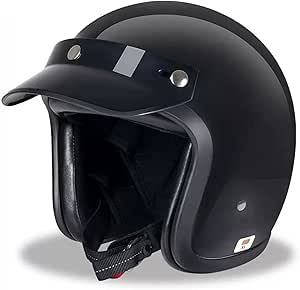 Motorcycle Motorbike Scooter Retro Half Open Face Vintage Helmet