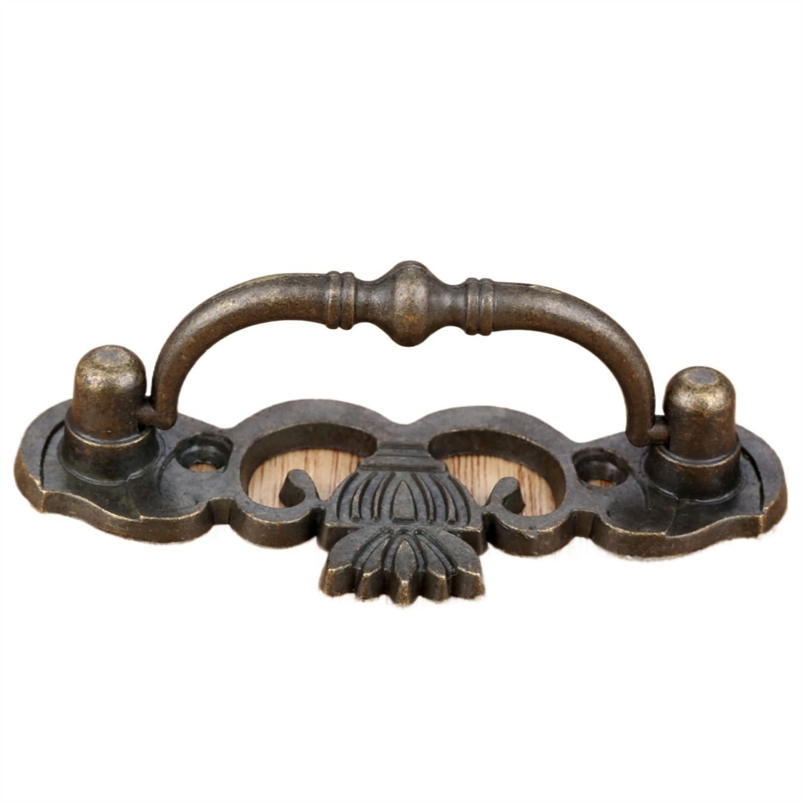 Caja de regalo de madera con tirador de bronce vintage para restaurar herrajes