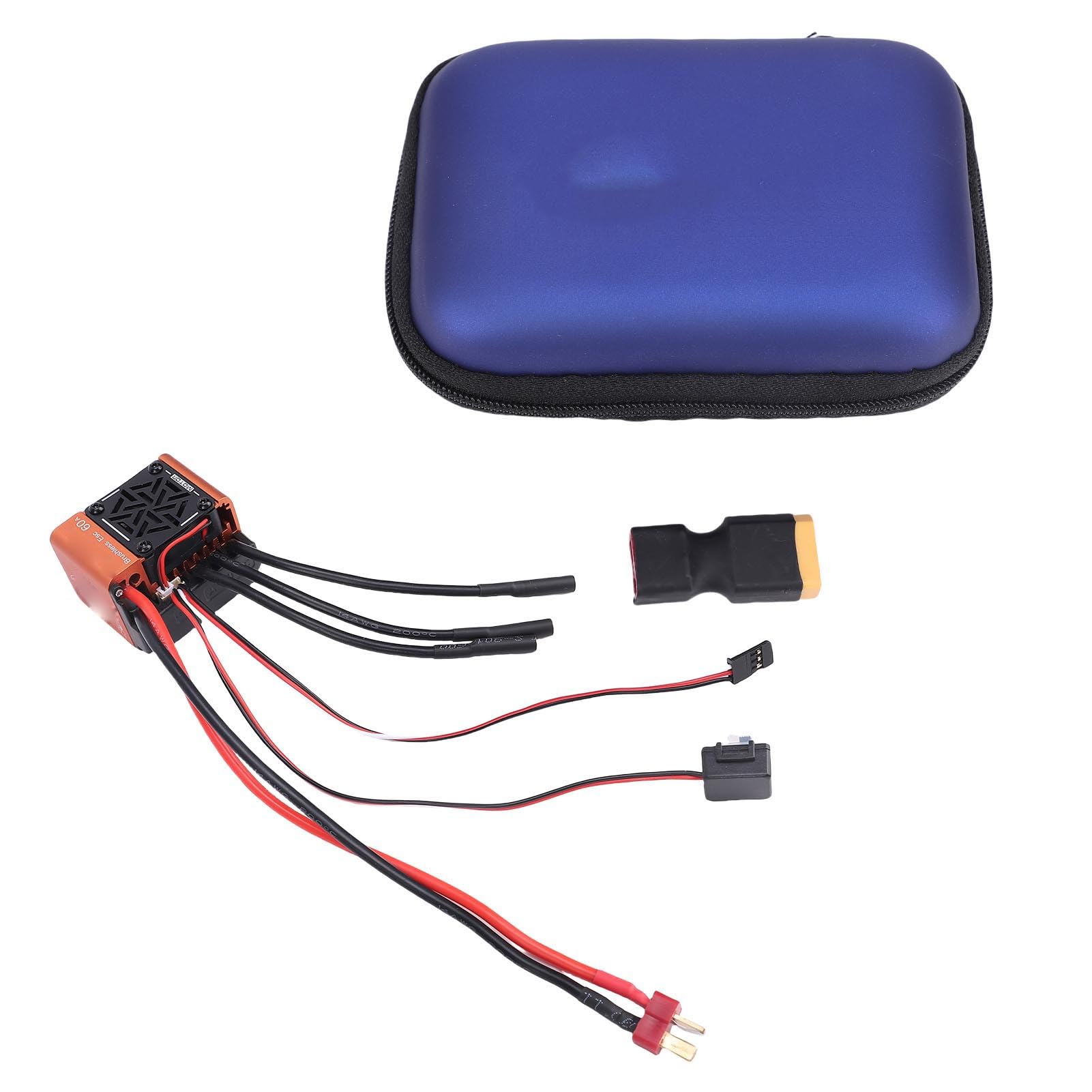 Controlador de Velocidad Eléctrico de Alto Rendimiento ESC 60A sin Escobillas para Vehículos Todoterreno RC 1/10 1/12 Naranja