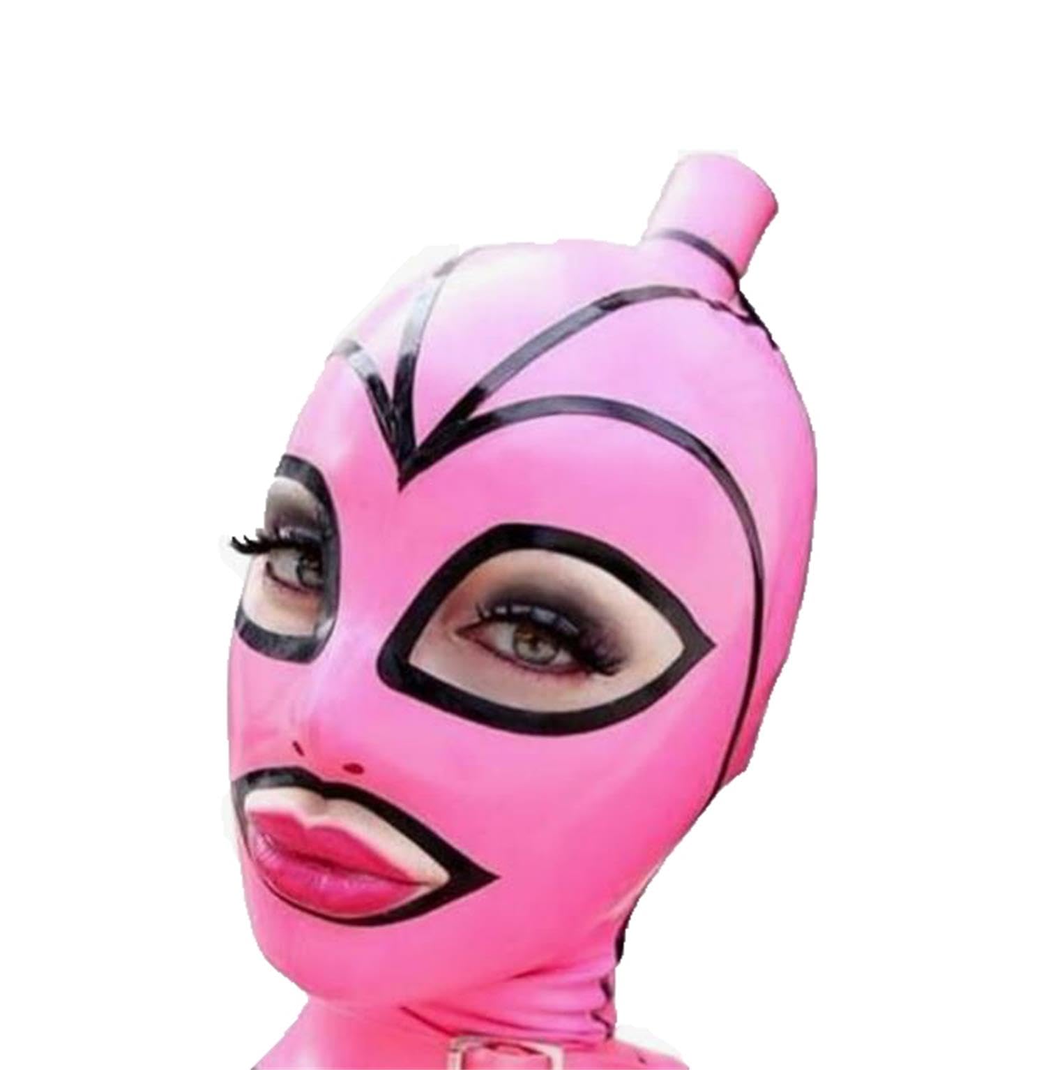 Maschera in gomma,Lattice Testa Coperchio per uomini donne,Maschere in Latex Aprire occhi bocca con Foro dei capelli