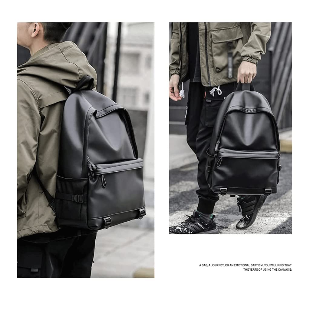 Skórzany plecak Unisex Lederen Rugzak 15,6 Inch Lederen Laptop Rugzak Pu Lederen Dagrugzak Vintage Casual Reisrugzak Zwart Wysoka pojemność