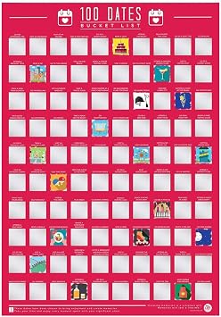 100 Dates Bucket List Scratch Poster