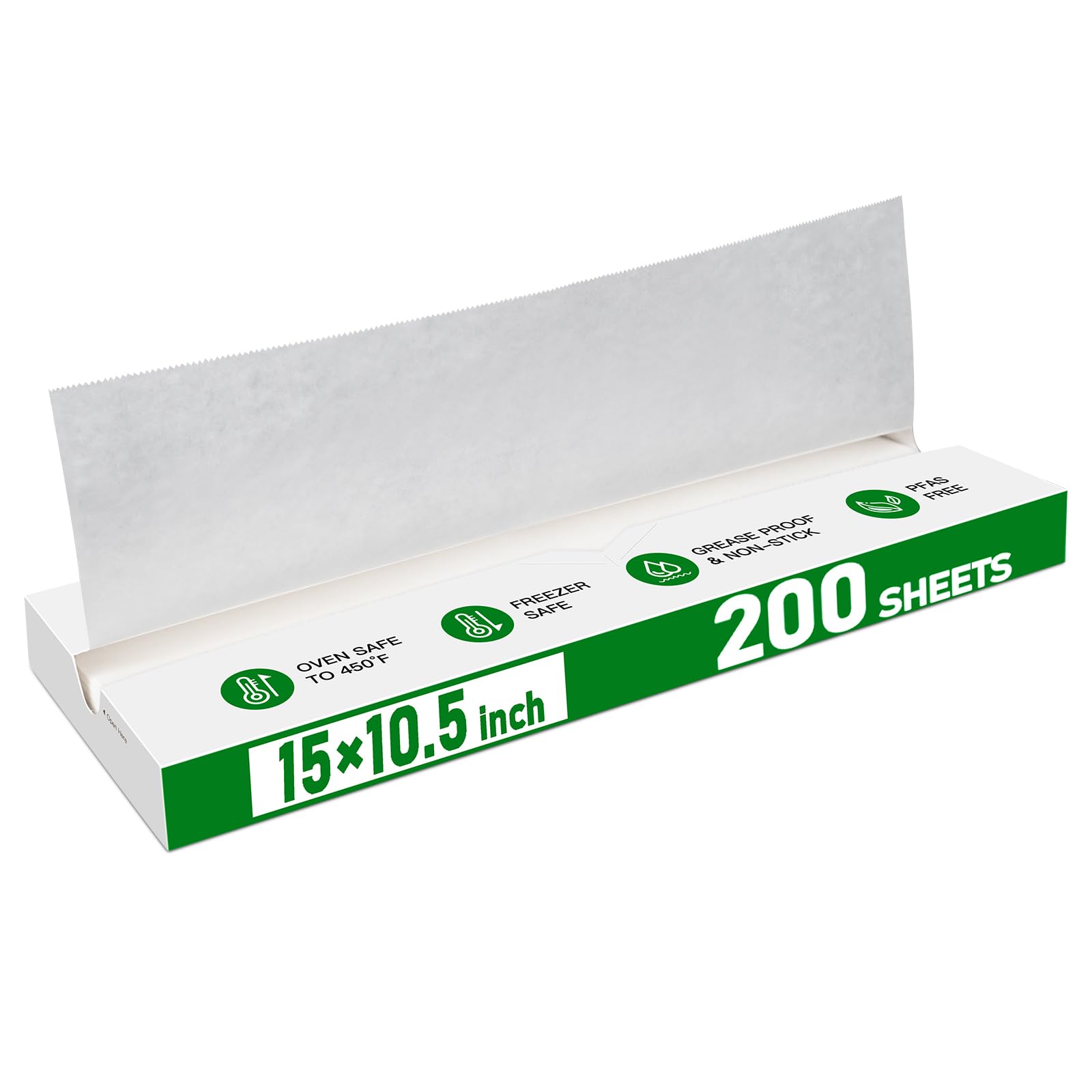 EcoDispose Precut POP UP Deli Paper Sheet Pack of 200, Interfolded Heavy Paper for Food Wrap and Serving (15" x 10-1/2", White）