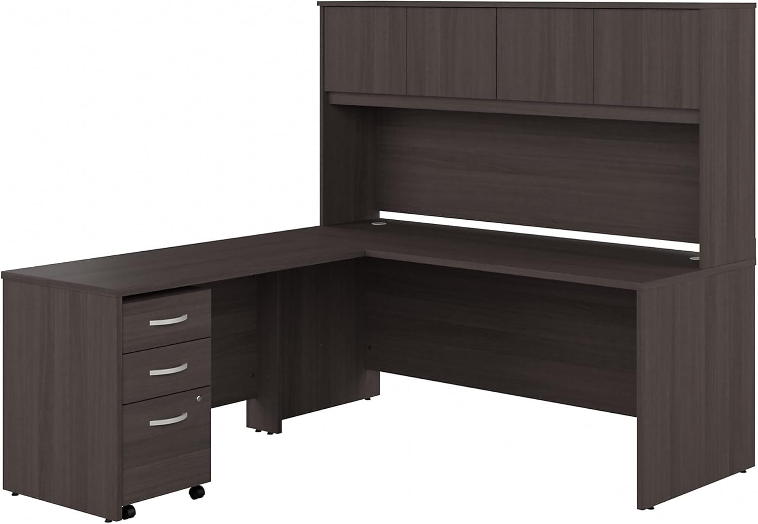 Bush Business Furniture Studio C LShaped Desk with Hutch and 3 Drawer Mobile File