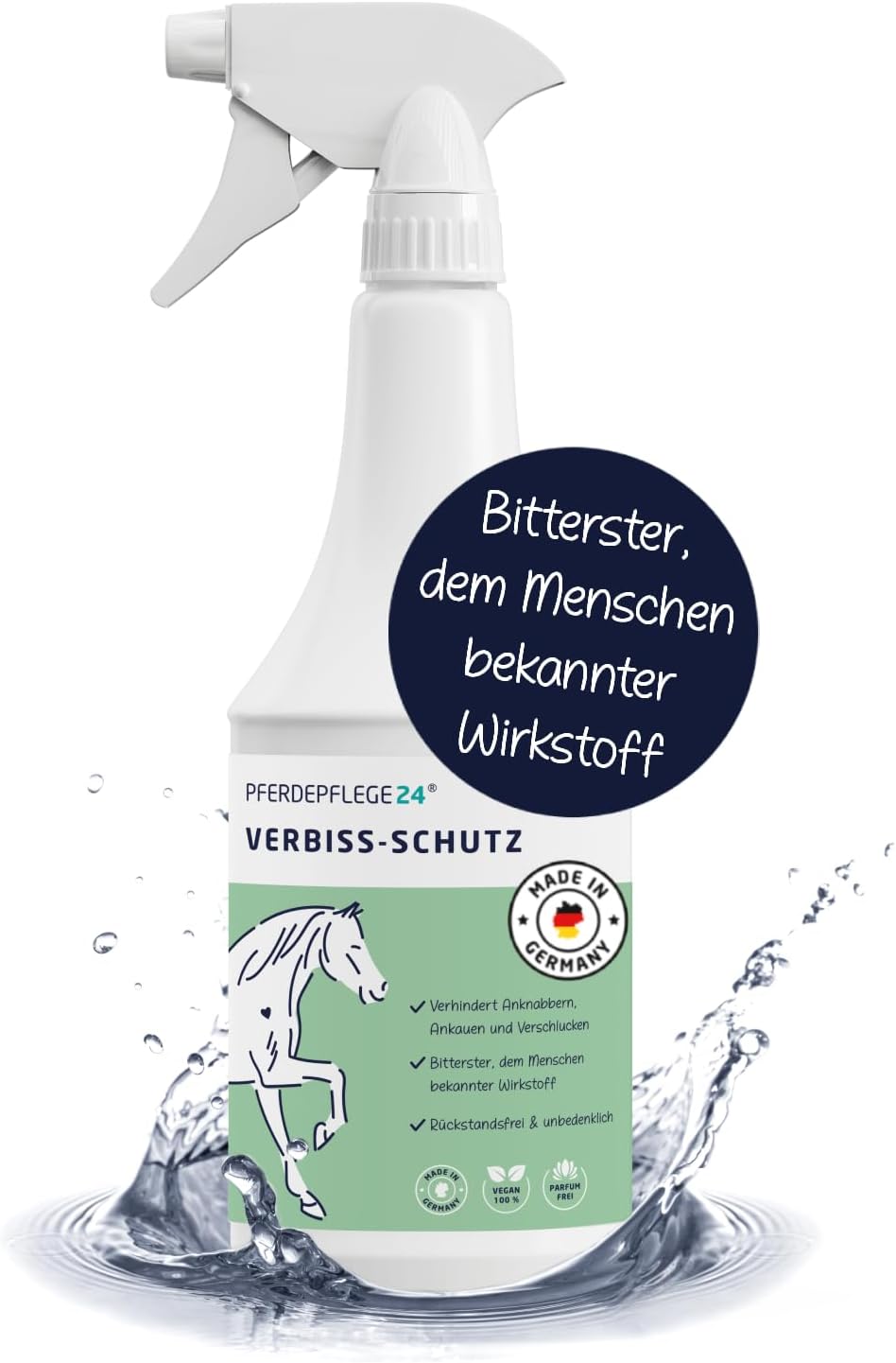 PFERDEPFLEGE24 Knabberschutz & Bissschutz Pferd 1000 ml – Kau- & Knabberstoppspray gegen Knabber- & Kaudecken, Riemen, Holz, Mähne & Fell – Bitterstoff, für den Menschen bekannter Wirkstoff PFERDEPFLEGE24 Knabberschutz & Bissschutz Pferd 1000 ml – Kau- & Knabberstoppspray gegen Knabber- & Kaudecken, Riemen, Holz, Mähne & Fell – Bitterstoff, für den Menschen bekannter Wirkstoff