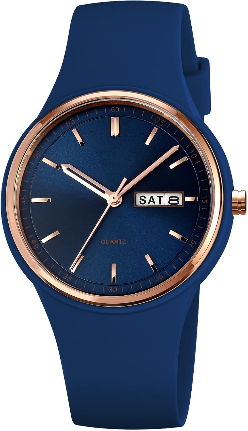 Women's Watch with Silicone Band Big Face Waterproof Sport Ladies Wrist