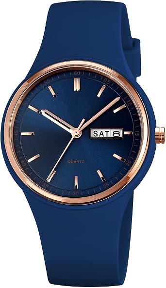 GBB Women's Simple Quartz Analog Watch with Silicone Band Big Face Waterproof Sport Ladies Wrist Watch Fashion Casual Watches for Young Women Lady Girls